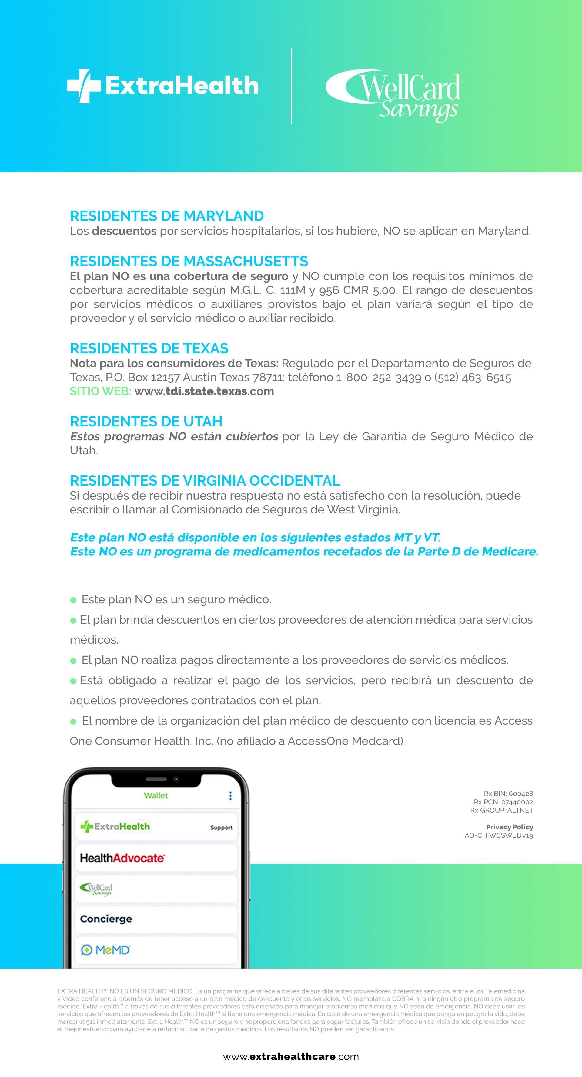 Wellcard wellcard spanish – Extra Health